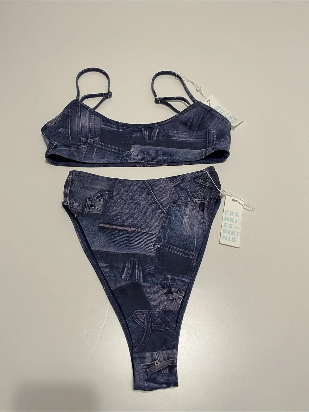 Frankie’s Bikinis Denim Print Bikini Set